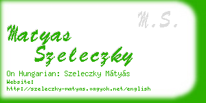 matyas szeleczky business card